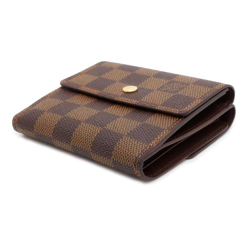 Louis Vuitton Portefeuille fold Brown Wallet Ebene hook Damier Tri Elise W Brown